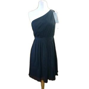 J.Crew Silk Dress Sz 6 New Black Crape Mini Bridesmaid Wedding Party